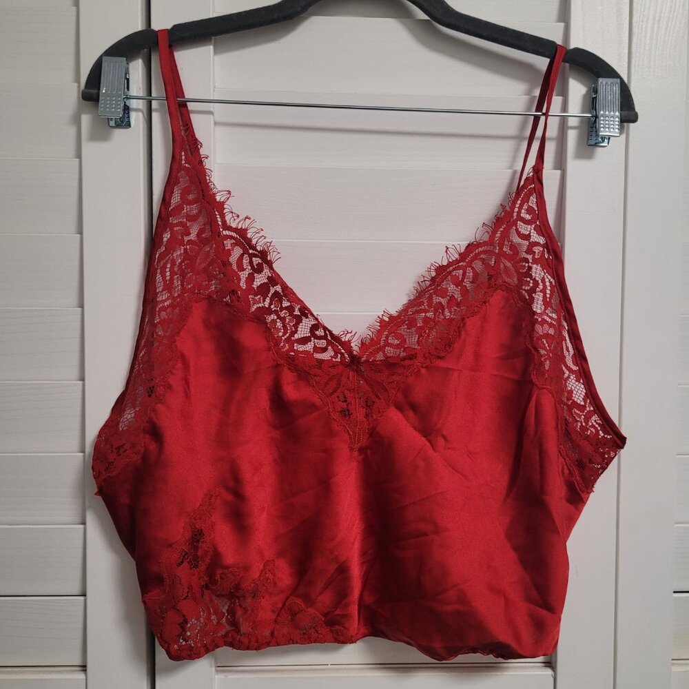 Free People Night Out Blouson Brami Ruby Red Large NWT